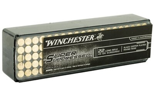 Winchester Super Suppressed 22LR 45gr, Lead Round Nose, 100rd Box