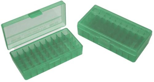 MTM Flip Top Handgun Ammo Box P-50 Series 44 Mag, Clear Red