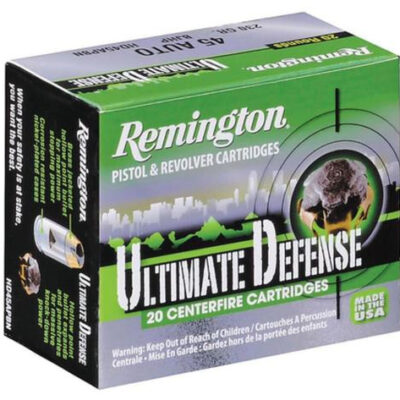 Remington Ultimate Home Defense 45 ACP 230gr, Brass Jacketed Hollow Point 20rd Box