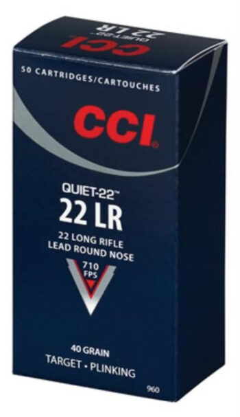 CCI Quiet-22 .22LR 40gr, Lead Roundnose, 50rd Box