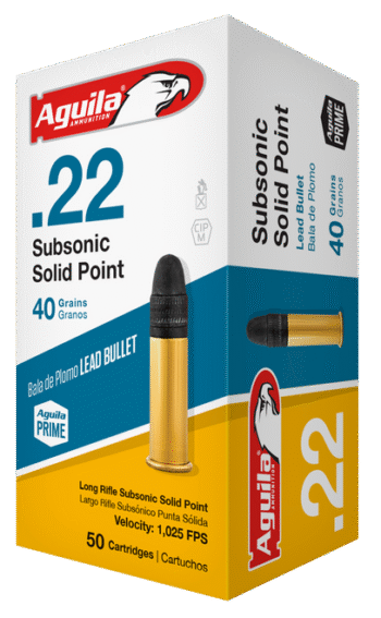 Aguila 22LR Subsonic 40gr SP, 50rd Box