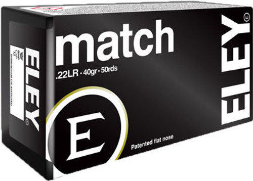 Eley Match 22 LR, 40gr, Flat Nose, 50rd Box