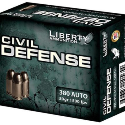 Liberty Ammo Civil Defense 380 ACP 50gr, LF Fragmenting Hollow Point, 20rd Box