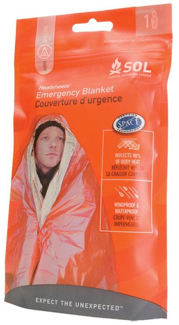 Adventure Medical Kits Emergency Blanket 1 Person, 56"x84", Orange/Silver