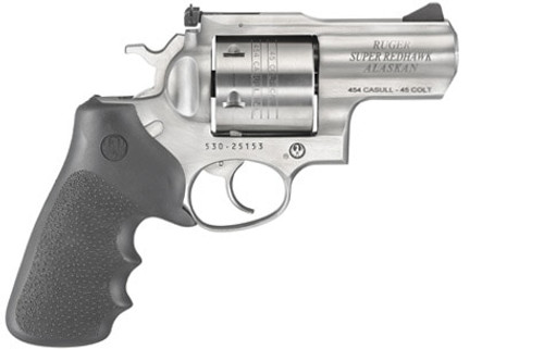 Ruger Super Redhawk Alaskan .454 Casull, 2.5" Barrel, Black Rubber Grips, Stainless Steel, 6rd