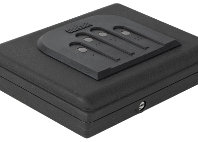 GunVault MicroVault 550 Mechanical, Illuminated Keypad/Key, 20 Ga Steel, Black 2.5" x 11"x 8.5" (Exterior)