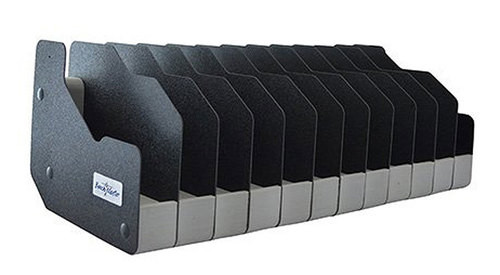 BenchMaster WeaponRac 12 Pistol Rack, 6.875" x 8.5" x 19.375", Black Metal