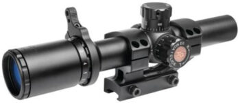 Truglo Tru-Brite 30 Riflescope, Two Pre-Calibrated BDC Turrets 1-6x24mm Illuminated Duplex Mil-Dot Reticle Quick Zoom Lever Matte Black
