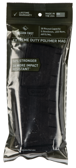 Mission First Tactical Extreme Duty AR-15 Mag 223/5.56mm, Black, Polymer, 30rd