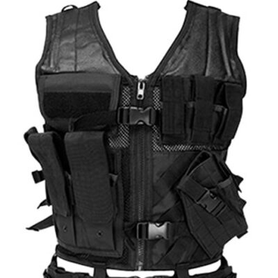 NCStar Tactical Vest Black XL-XXL Tough PVC/Mesh Webbing