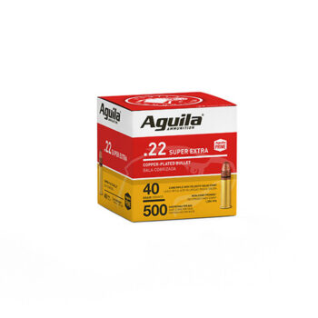 Aguila Standard High Velocity 22 LR 40gr, Copper-Plated Solid Point, 500rd Box