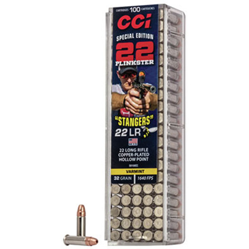 CCI Varmint Stangers .22 LR, 32gr, Copper Plated Hollow Point, 100rd Box