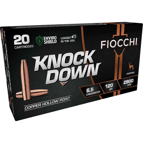 Fiocchi Knock Down 6.5 Creedmoor 120 gr, Hollow Point, 20rd Box