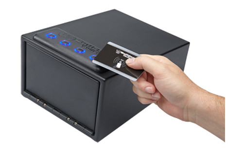 Bulldog Quick Vault Safe, 11.5"x8"x5.5", 6" Security Cable, Black, Digital Vault LED, Foam Padding, Interior Light, Quick Opening, Quiet Soft Stop