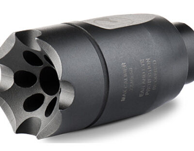 Ultradyne Athena Linear Compensator, 5.56mm/223REM, Fits AR-15s with 1/2X28 Threads, Black, 3.8 oz., 416 Stainless Steel, Includes Shrouded Timing Nut