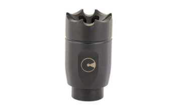 Ultradyne Athena Linear Compensator, 762NATO/308 Winchester, Fits AR-10s with 5/8X24 Threads, Black, 4.6 oz., 416 Stainless Steel, Includes Shrouded Timing Nut