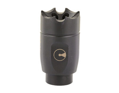 Ultradyne Athena Linear Compensator, 762NATO/308 Winchester, Fits AR-10s with 5/8X24 Threads, Black, 4.6 oz., 416 Stainless Steel, Includes Shrouded Timing Nut