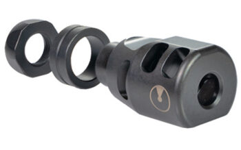 Ultradyne Lithium PCC Compensator Muzzle Brake with Timing Nut, PCC, 9mm, 1/2"-28 Thread, 1.125" Outside Diameter, 416 SS, Black Nitride Finish