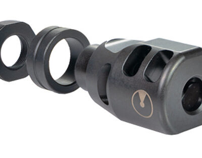 Ultradyne Lithium PCC Compensator Muzzle Brake with Timing Nut, PCC, 9mm, 1/2"-28 Thread, 1.125" Outside Diameter, 416 SS, Black Nitride Finish