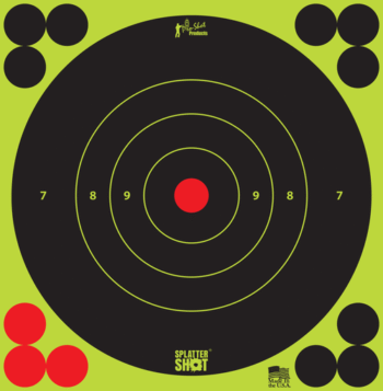 Pro-Shot SplatterShot Black/Green Self-Adhesive Paper Impact Enhancement 6" Bullseye 72 Targets/12 Sheets Includes Pasters