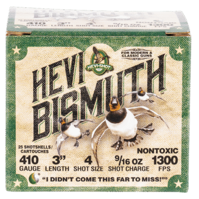 HEVI-Shot 410 Ga, 3", 9/16 oz, Bismuth, 4 Shot, 25rd Box
