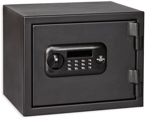 Bulldog Personal Digital Fire Vault, Electronic/Key, Keypad, Black Steel