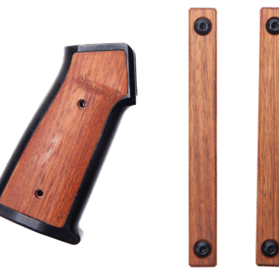 Sharps Bros. Aluminum/Wood AR Grip, Two M-Lok Hand Guard Panels Hardware, Black, Brazilian Cherry, Wrench