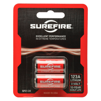 SureFire CR123A 3 Volts Lithium 1550 mAh 2pk (Charger NOT Included)
