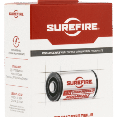 Surefire 2 Rechargeable LFP123 Batteries, Charger included