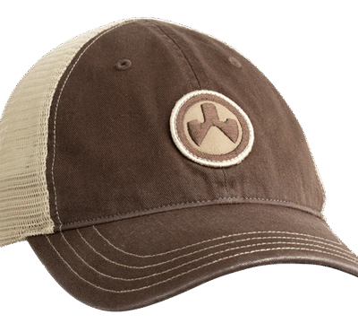 Magpul Icon Patch Garment Washed Trucker Hat, Brown/Khaki, One Size Fits Most