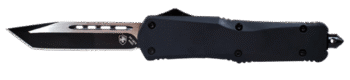 Templar Knife Black Rubber Gen II OTF, 3.5" Tanto, Glass Breaker, Pocket Clip, Black