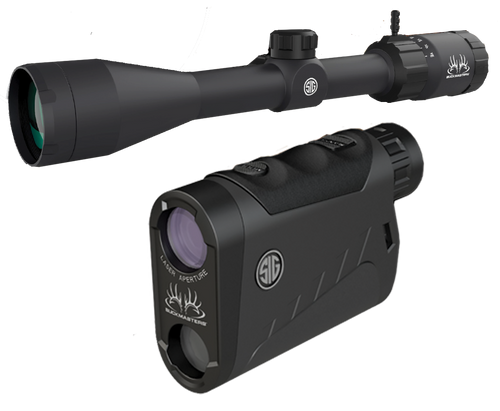 Sig Electro-Optics Buckmasters Combo Kit Black Anodized 3-9x 40mm 1" Tube BDC Reticle Red Laser Features Buckmaster Scope/Buckmaster 1500 Rangefinder