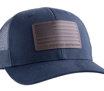 Magpul US Flag Leather Patch Trucker Hat, Navy, OSFA