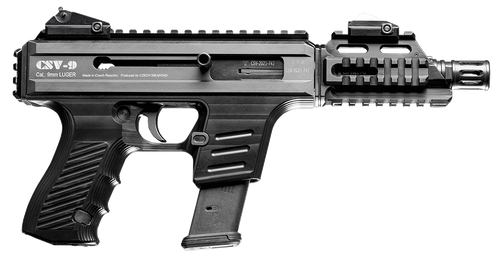 Czech Weapons CSV-9 9mm, 4.75" Barrel, Black, Adj Sights, Glock Mag Compatible, Ambi Safety, 1 Glock 17rd Mag