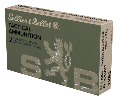 Sellier & Bellot eXergy Tactical 300 Blackout, 110gr, TAC EX Blue, 20rd Box