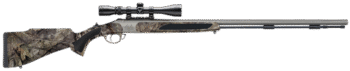 Traditions Vortek 45 Caliber, Stainless Silver Barrel/Rec, Mossy Oak Camo, 3-9x40mm Scope, 1rd