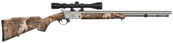 Traditions Buckstalker XT 50 Caliber, Stainless Silver Barrel/Rec, Next Wyld Camo, Includes 3-9x40mm Scope, 1rd