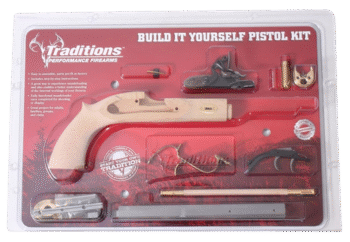 Traditions Trapper Pistol Kit 50 Caliber, Disassembled, Wood Frame/Grip