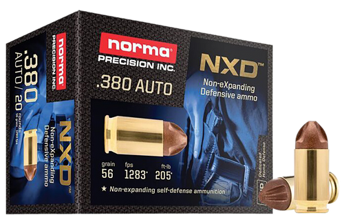 Norma Self Defense .380 ACP, 85gr, Non-eXpanding Defensive, 20rd Box
