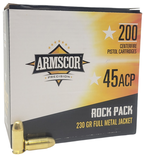 Armscor Rock Pack 45 ACP, 230gr, Full Metal Jacket, 200rd Box