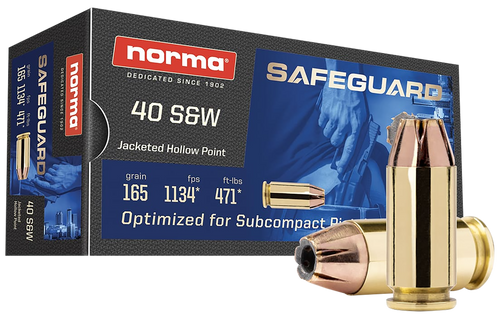 Norma 40 Smith & Wesson, 165gr, Jacketed Hollow Point, 50rd Box
