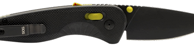 SOG Knives & Tools Aegis AT, 3.13" Folding Knife, Drop Point Straight Edge, Glass Reinforced Nylon Handle, Cryo D2, Black and Moss