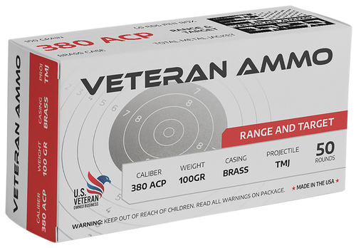 Hyperion Veteran Ammo 380 ACP, 100gr, Full Metal Jacket, 50rd Box