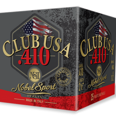 Nobel Club USA 410 Ga, 2.50" 1/2oz 8 Shot, 25rd Box