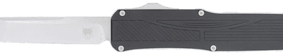 CobraTec Knives Legend EDC 3.13" OTF Plain Stonewashed VG-10 SS Blade, 4.75" Black Textured Aluminum Handle