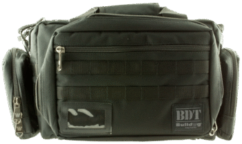 Bulldog Tactical Molle Range Bag 22" Black XL with 4 Large Exterior Molle Pouches & Deluxe Padded Adjustable Shoulder Strap