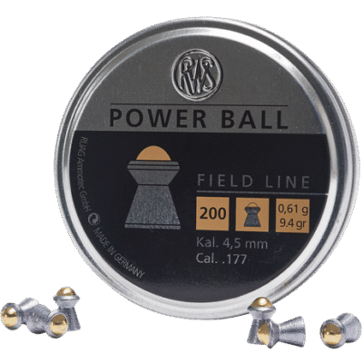RWS/Umarex Power Ball .177 Pellet Steel/Lead Domed Pellet 200 Per Tin