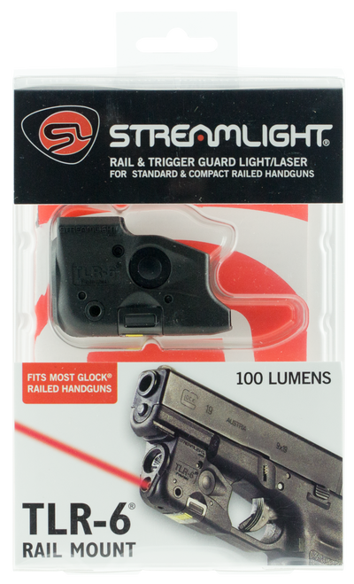 Streamlight TLR-6 Weapon Light Laser, 100 Lumens, Black, For Glock 3/4/5