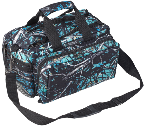 Bulldog Deluxe Range Bag Water Resistant Serenity Camo Nylon with Adjustable Strap, Removeable Divider, Storage Pockets & Deluxe Padding 13" x 7" x 7" Interior Dimensions