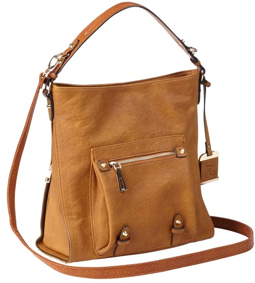 Bulldog Cases Hobo Anna Purse Holster, Fits Most Small Autos, Cognac Brown Color, Leather